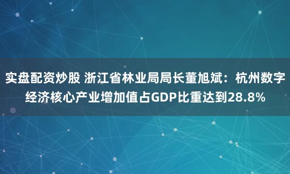 实盘配资炒股 浙江省林业局局长董旭斌：杭州数字经济核心产业增加值占GDP比重达到28.8%